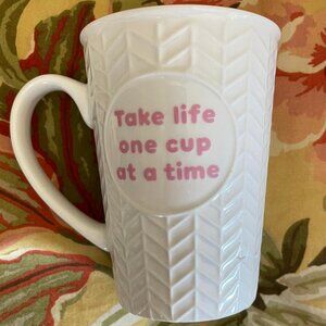 Dunkin' "Take Life One Cup at a Time" 15 oz  "Sweater" ceramic mug.
